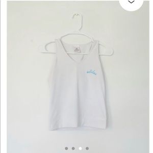 Super dope white tank vintage ADIDAS tank, built in sports bra